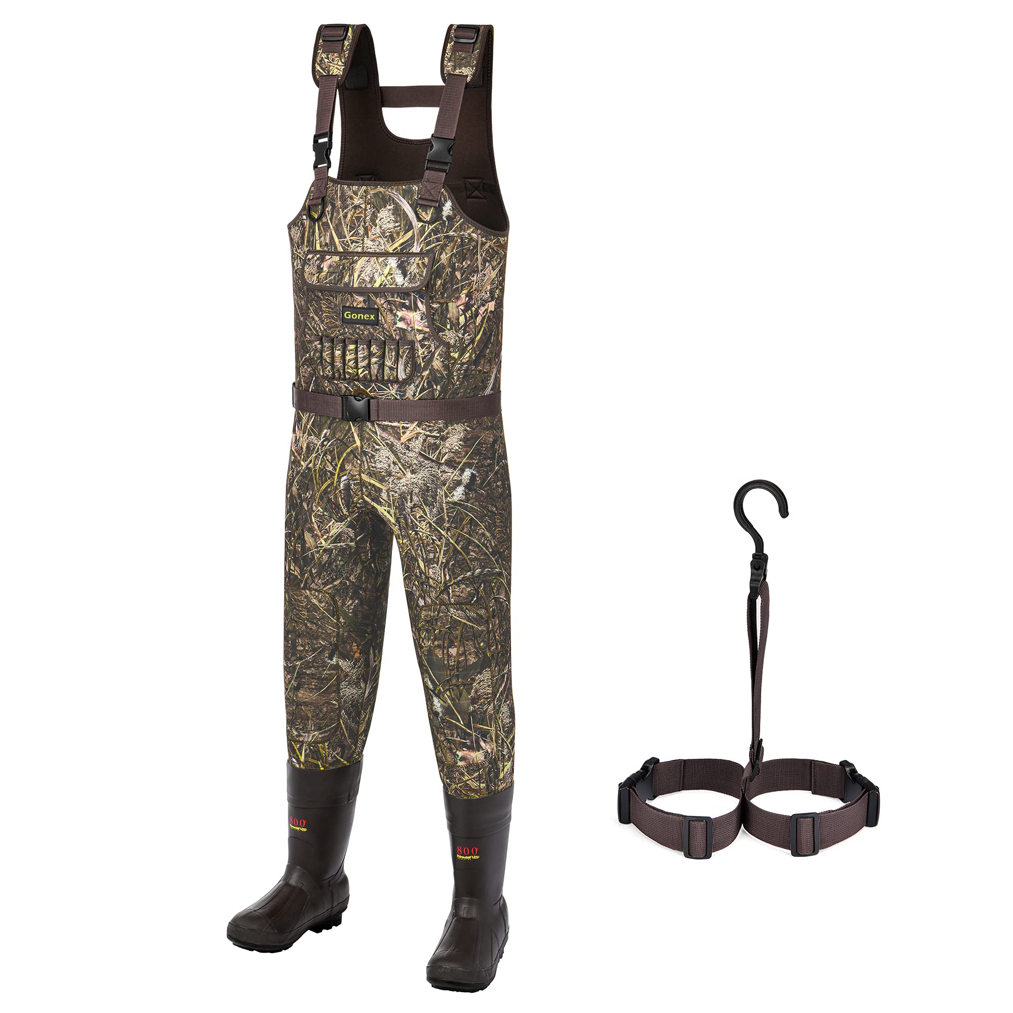 Adult 600g Insulated Rubber Boot 4.5mm Neoprene Camo Chest Waders