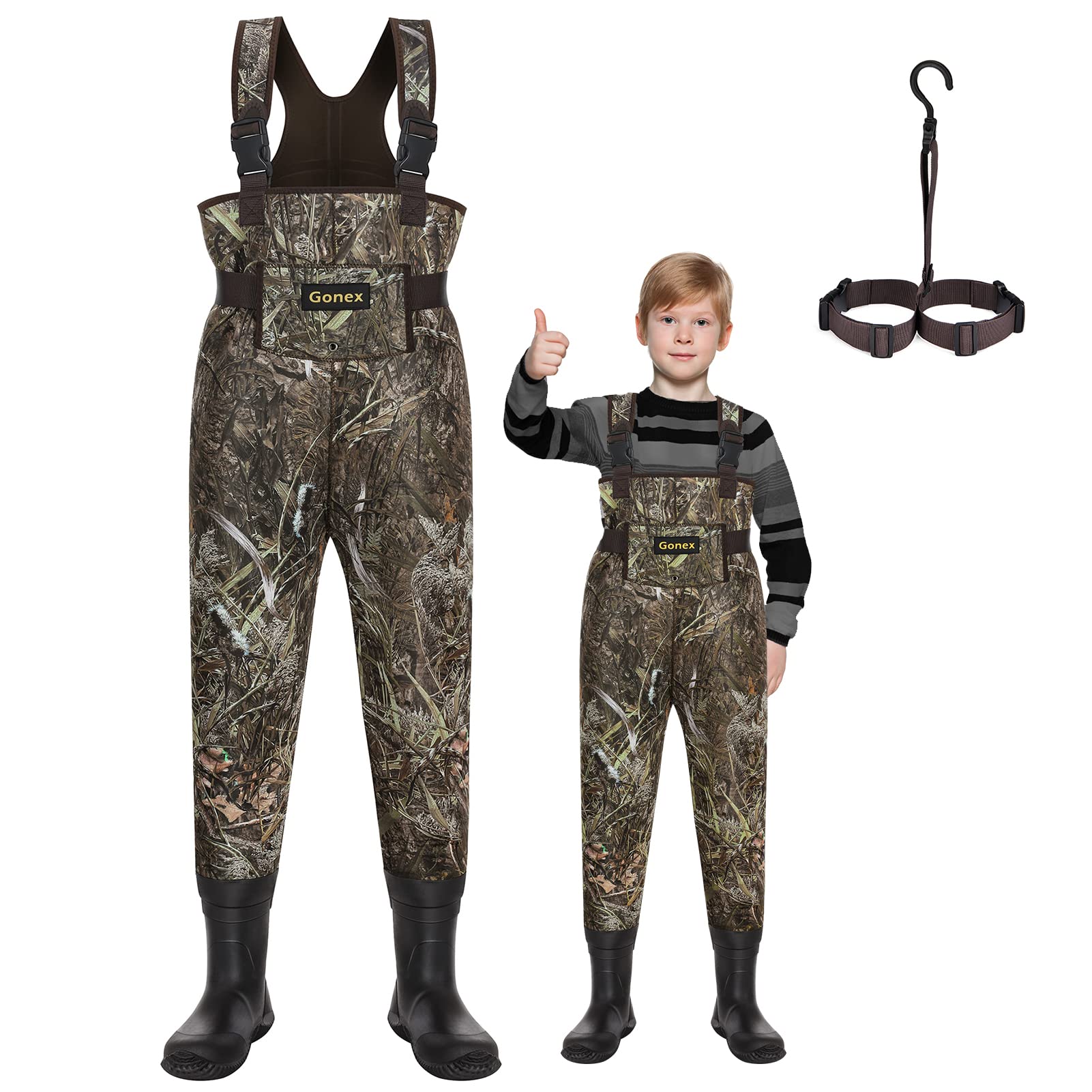 HISEA Neoprene Fishing Chest Waders for Toddler, Kid's and Children Youth  Duck Hunting Waders for Kids, Boys and Girls with Waterproof Insulated  Cleated Boots 