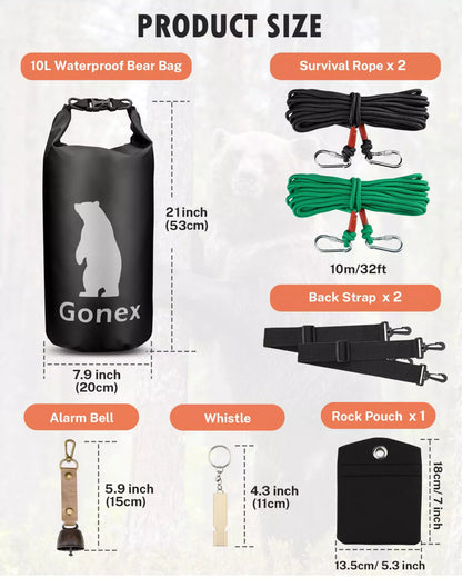 Gonex bear proof bag product size