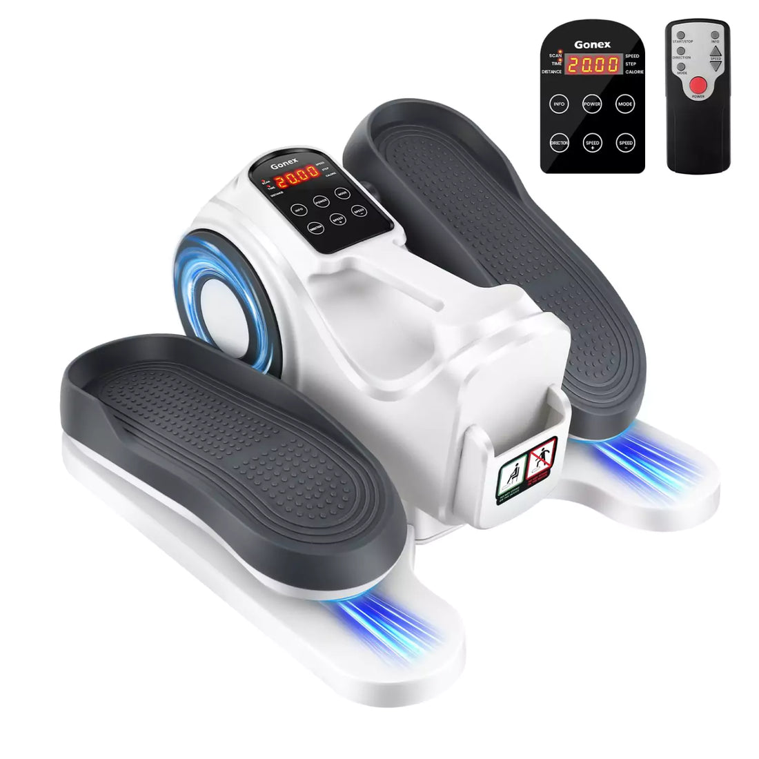 Gonex white under desk elliptical trainer