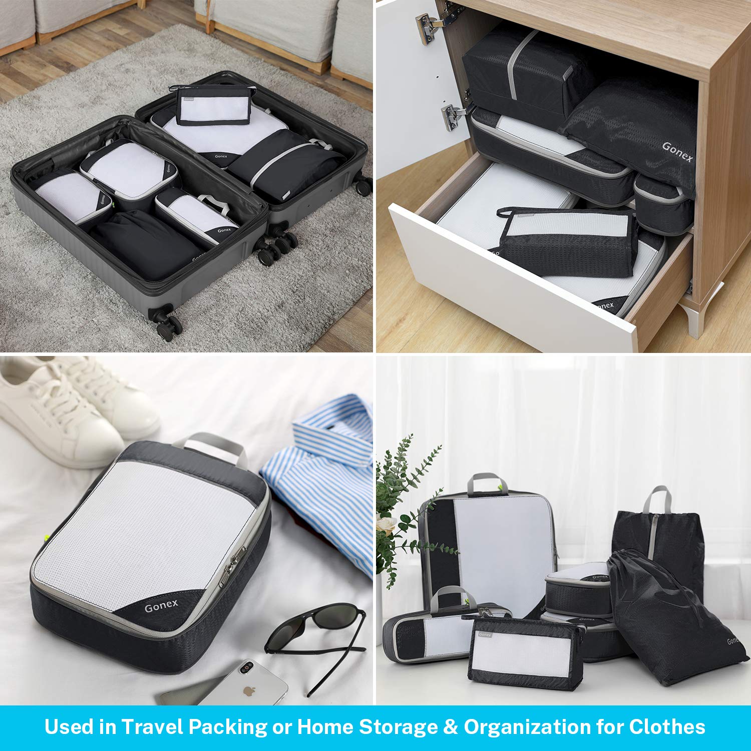 7pcs/set Storage Bag, Luggage Packing Organizer, Suitable For