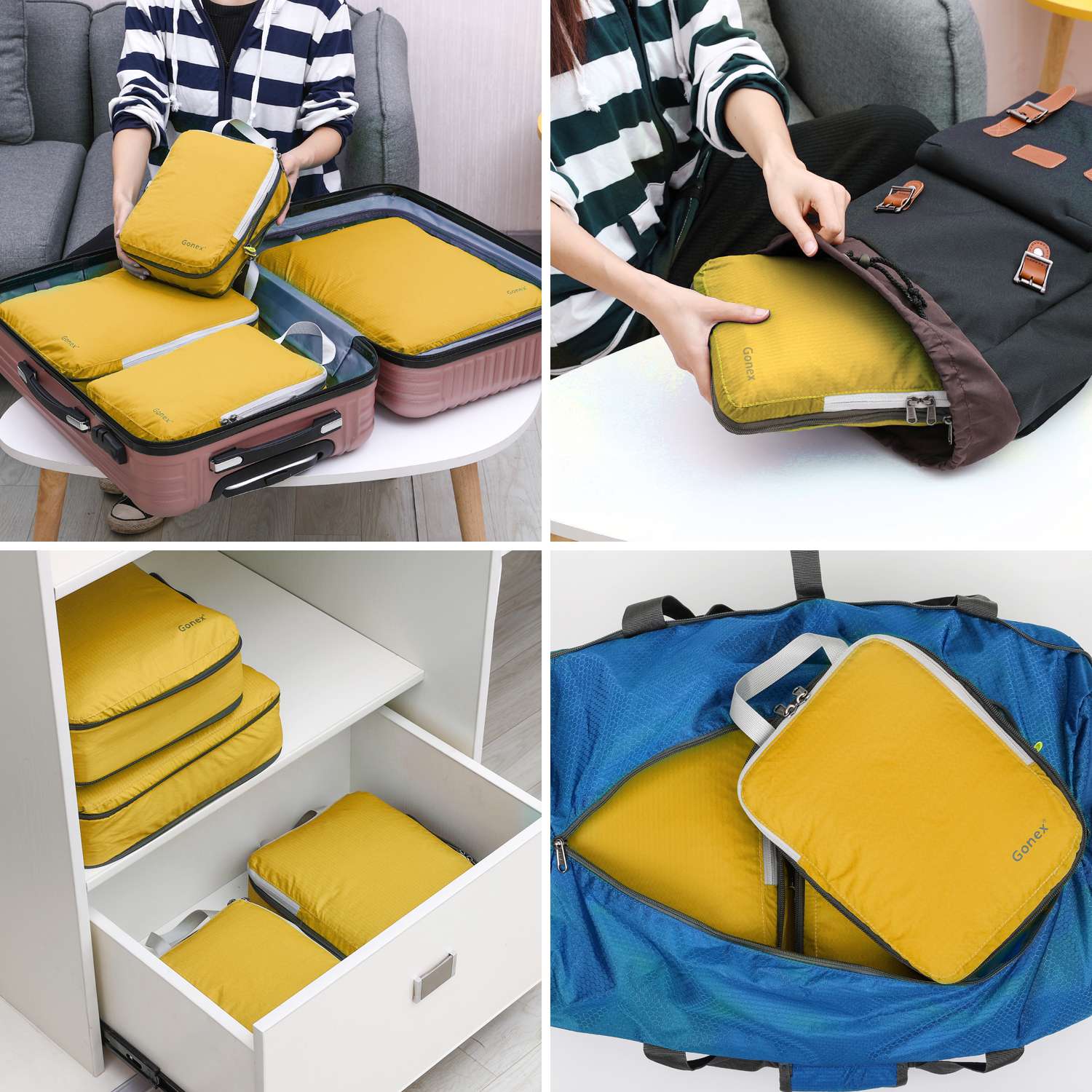 Compression packing cubes for travel sale