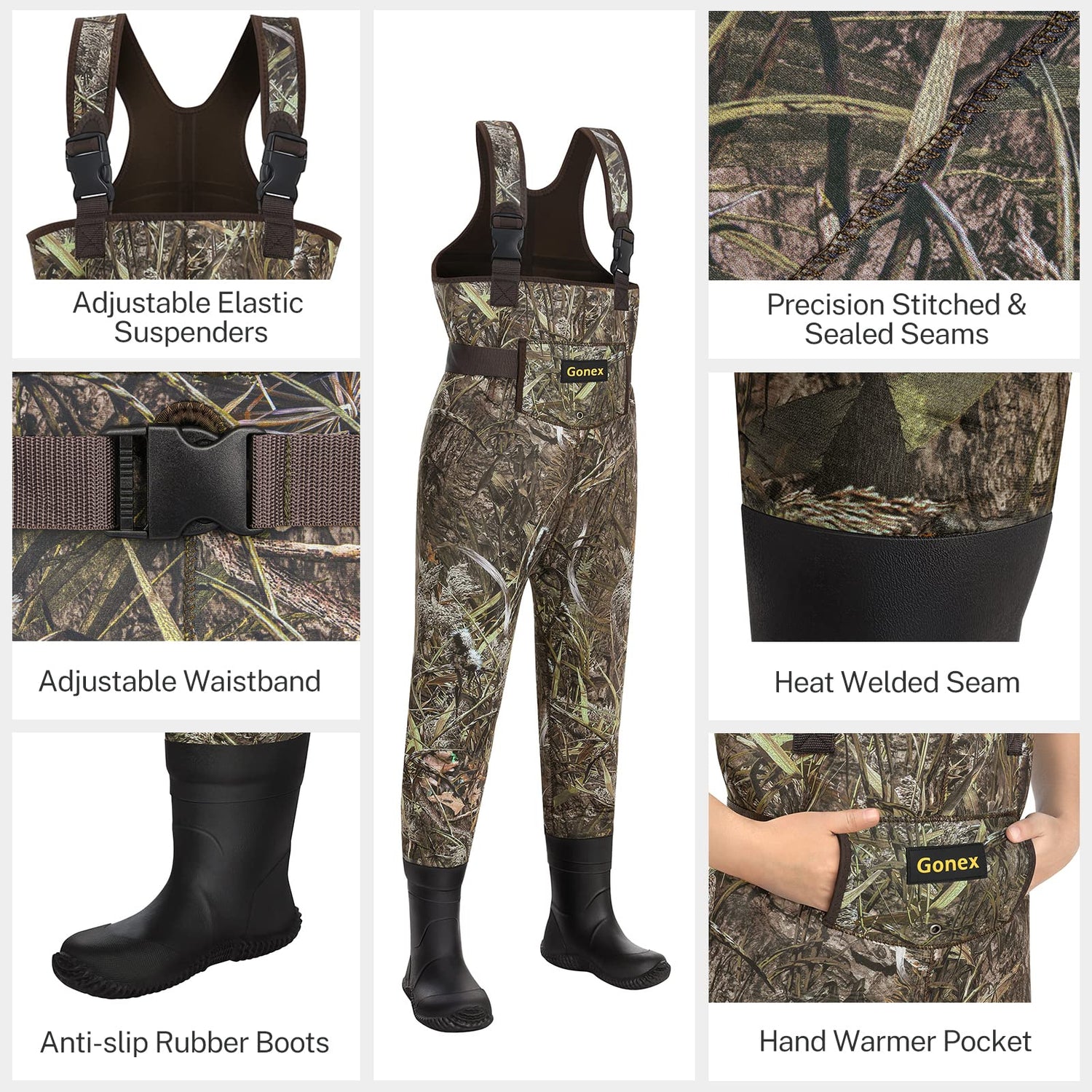 Gonex Neoprene Chest Waders with Boots for Kids