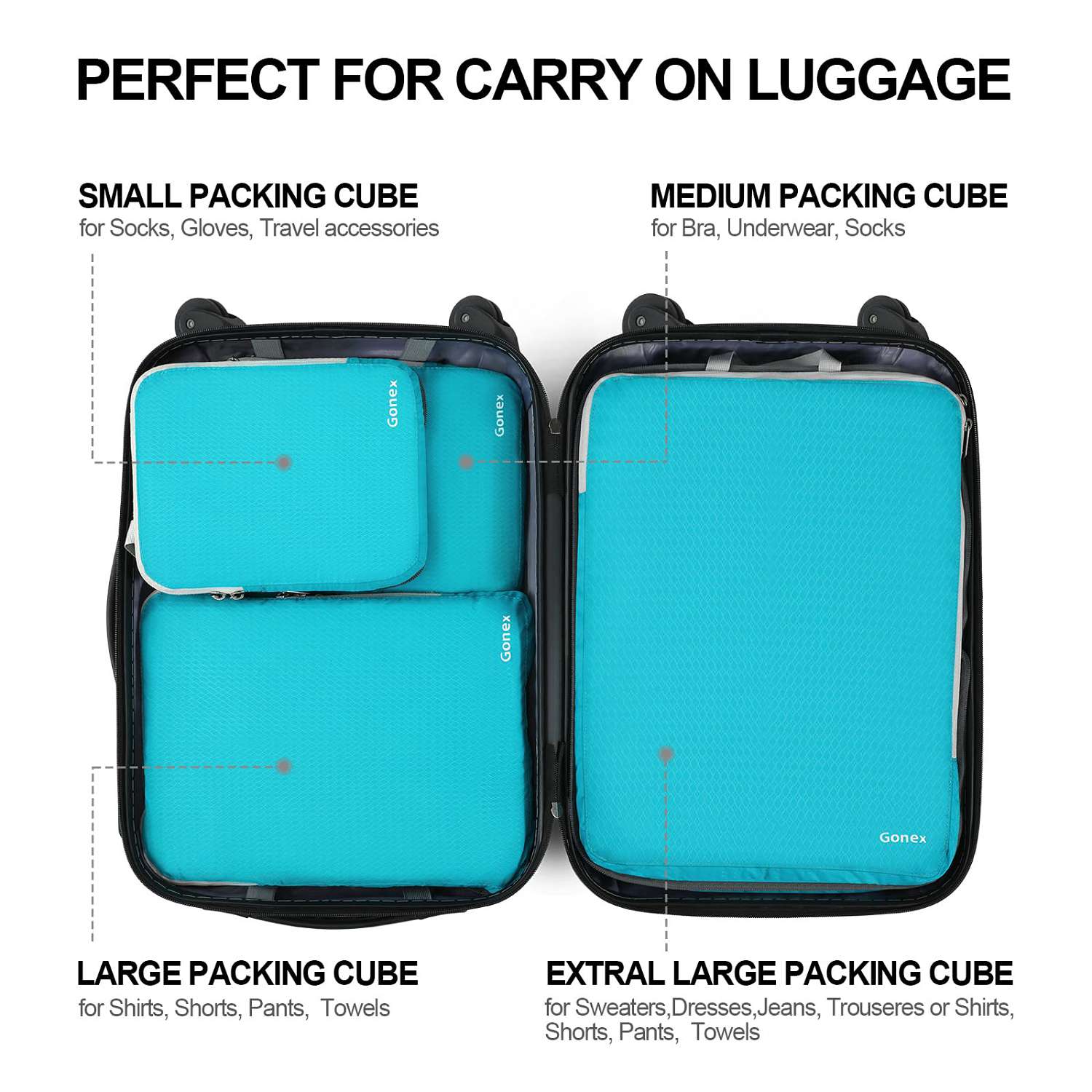 Gonex Packing Cubes for Suitcase