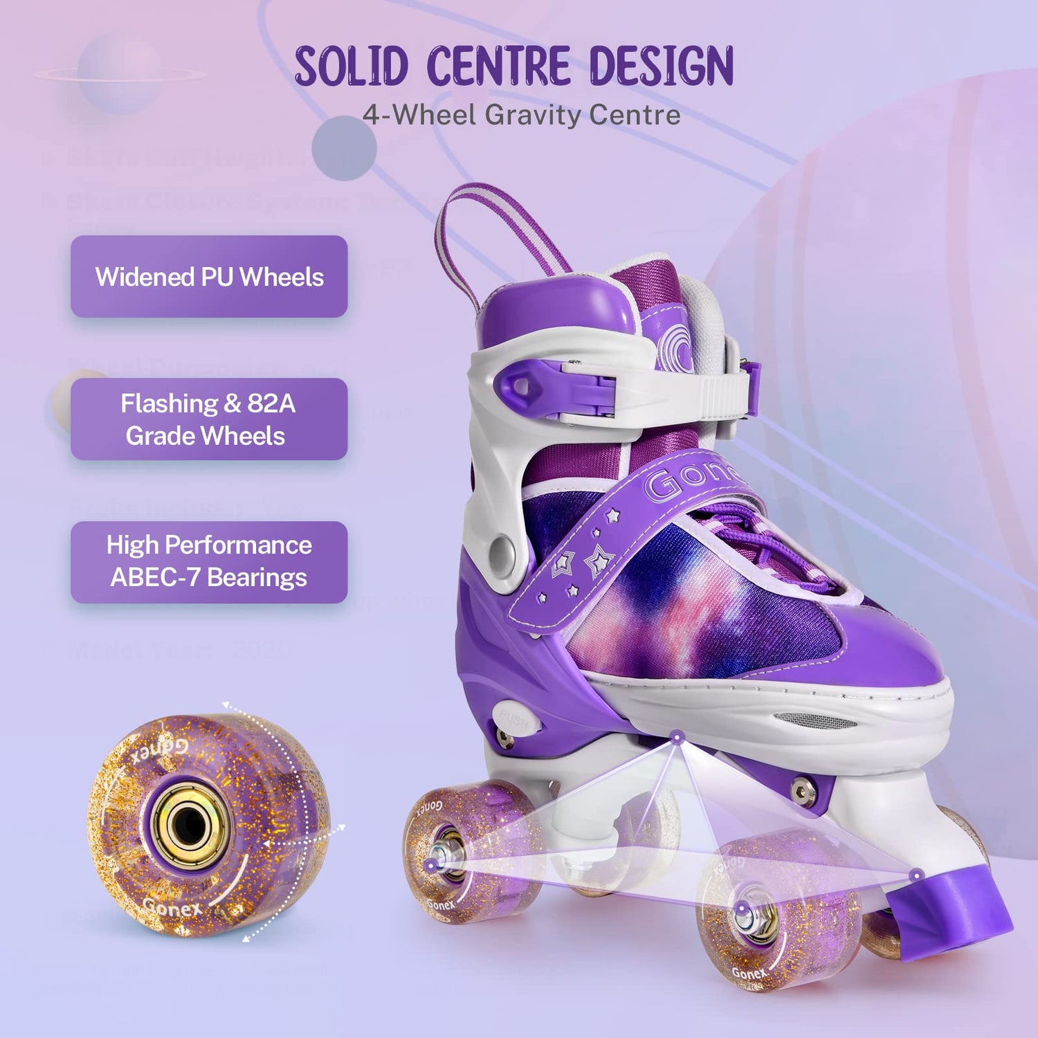 Adjustable Roller Skates for Boys, Girls | Light-Up Wheels