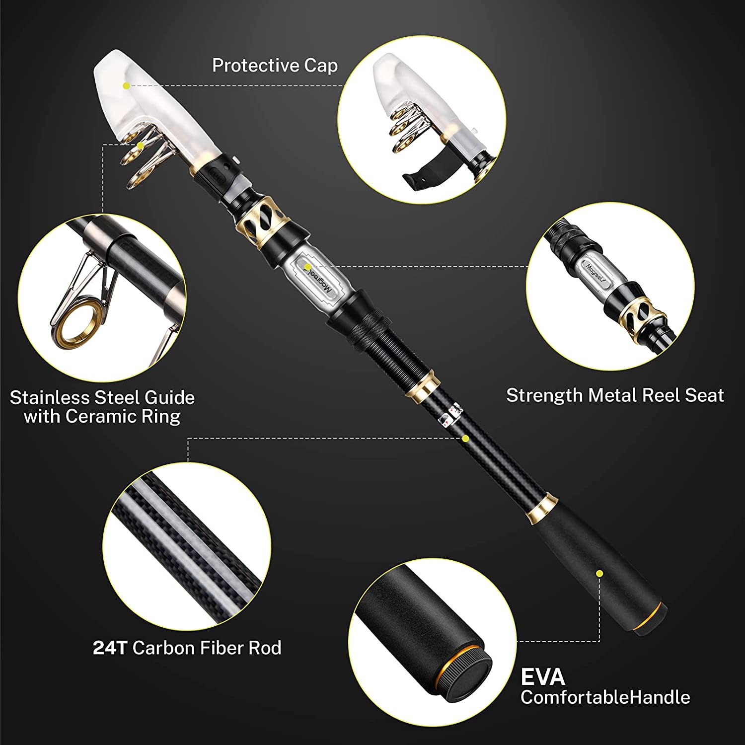 Telescopic Fishing Rod Combo Sets Fishing Rod Kit, Carbon Fiber