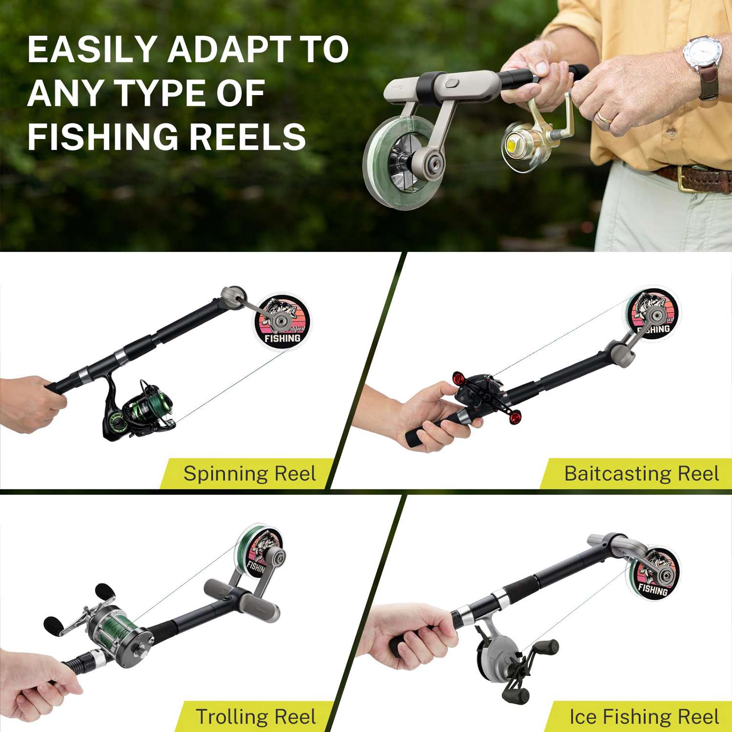 Portable Fishing Rod Line Winder Fishing Line Winding Machine (Red Black)