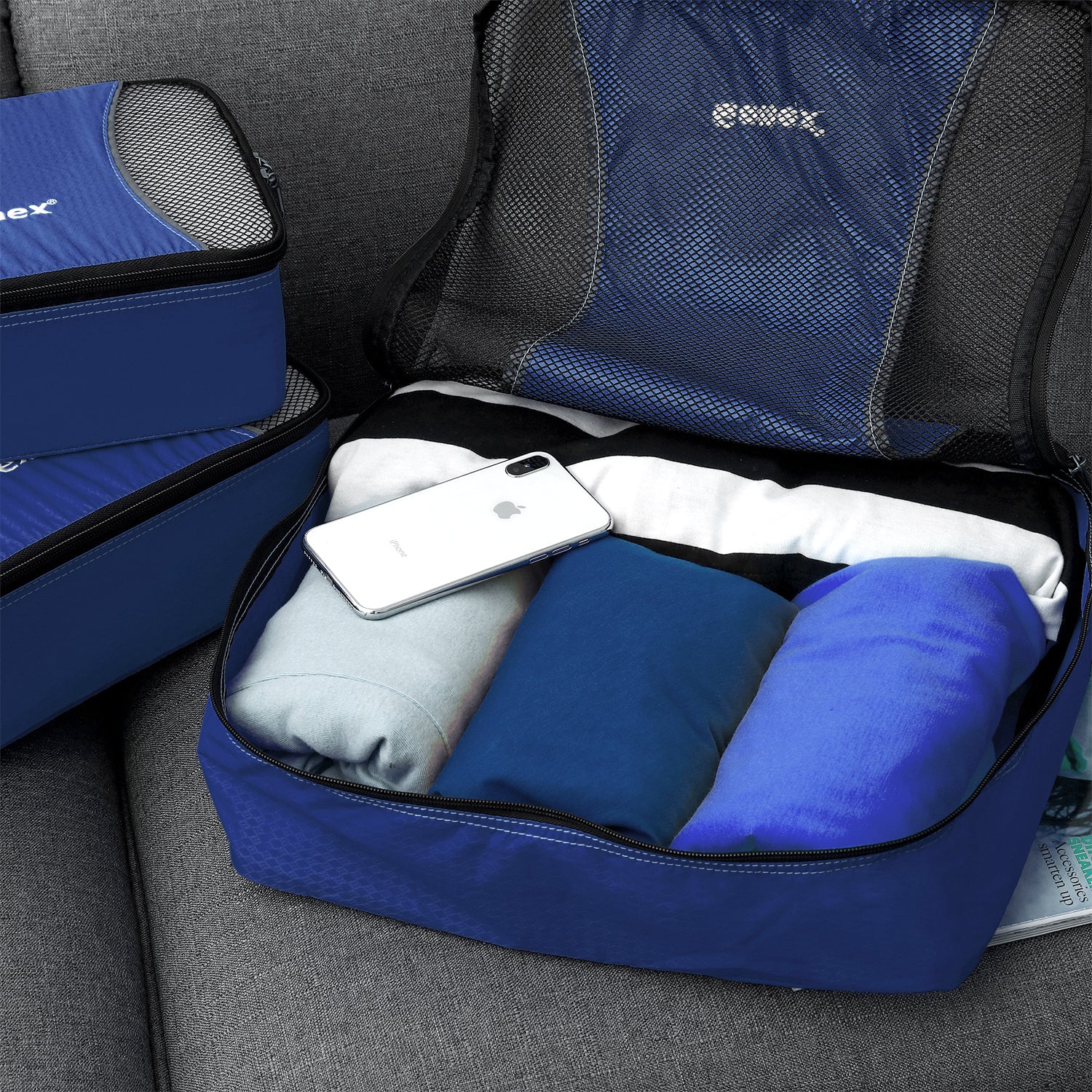 Gonex / SET Cubi Da Imballaggio A Compressione Da Viaggio, Valigia Da  Viaggio Organizzatore Borsa Da Appendere ECO Premium Mesh CX200822 Da 27,21  €