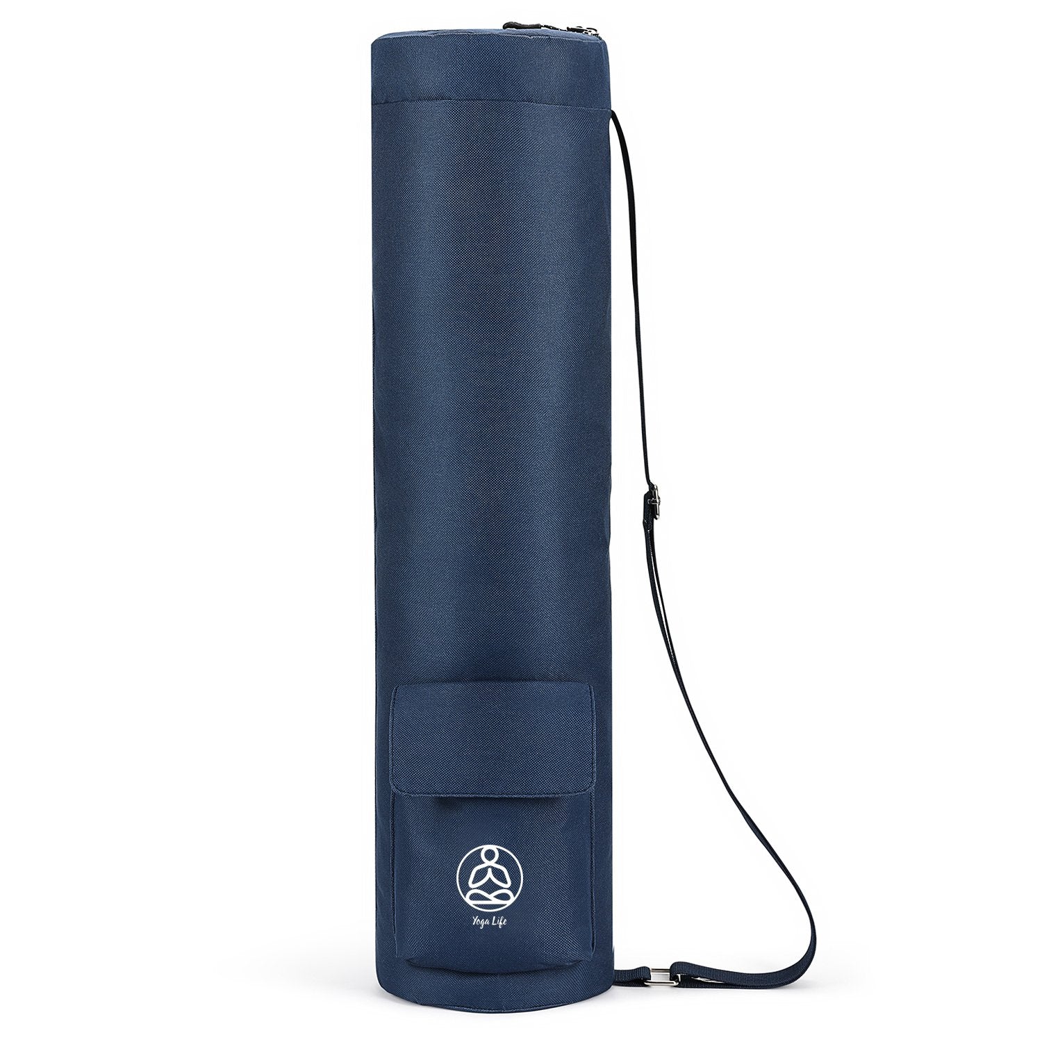 Gaiam Yoga Mat Bag Full Zip Cargo Yoga Mat Carrier Bag Adjustable Strap,  Front & Back Pockets (25L x 6 Diameter) Niagara