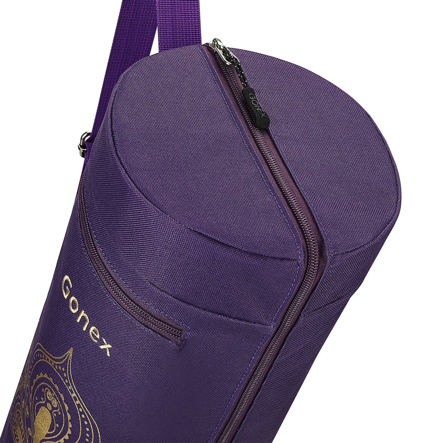 Gaiam Metro Gray Purple Gym Yoga Bag Mat Strap Holder Padded Tech Zip  Around