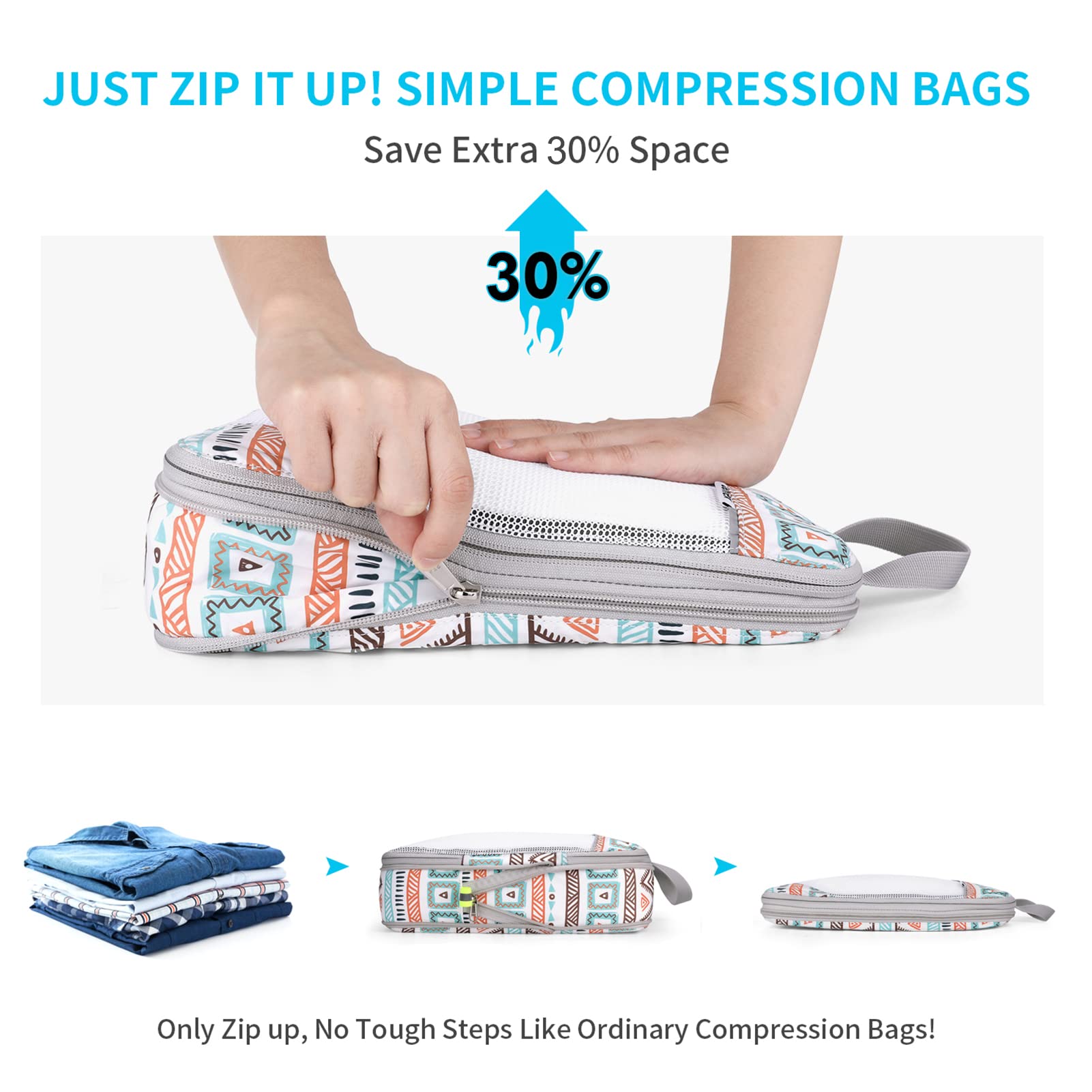 Zip up compression discount bags for travel